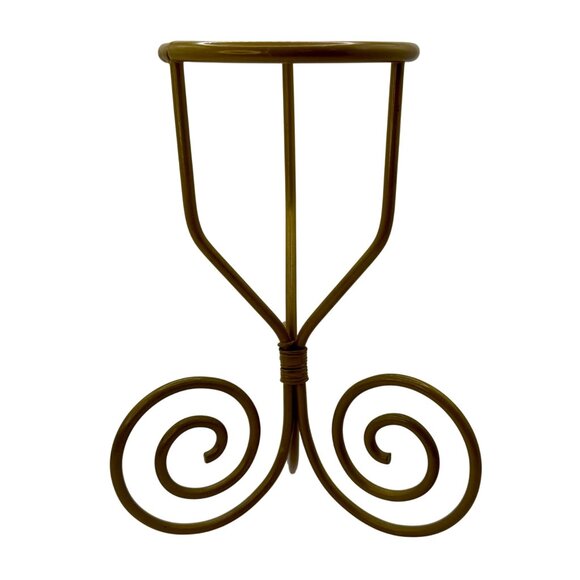 Vintage Gold Metal Spiral Twist Sphere Crystal Ball Stand Orb Stand Crystal Disp - Picture 3 of 5